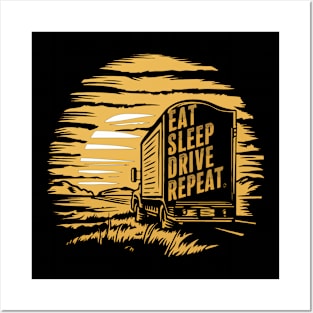 Funny Big Trucker Truck Driver Posters and Art